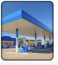 Petrol station forecourt